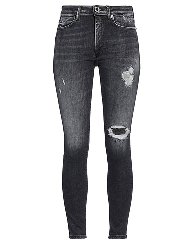 DONDUP Denim pants Black 97% Organic cotton, 3% Recycled elastane