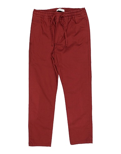 PAOLO PECORA Casual trouser Chocolate brown 98% Cotton, 2% Elastane