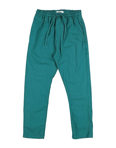 PAOLO PECORA Casual pants Green 55% Linen, 44% Cotton, 1% Elastane