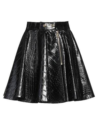 VERSACE JEANS COUTURE Mini skirt Black 100% Polyester, Polyurethane resin