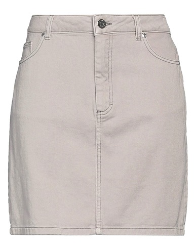 GESTUZ Denim skirt Light grey 100% Cotton