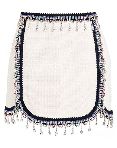 DSQUARED2 Minirock Weiß 48% Baumwolle, 28% Viskose, 18% Acryl, 4% Andere Fasern, 2% Polyester