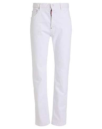 DSQUARED2 Pantalones vaqueros Blanco 97% Algodón, 3% Elastán, Piel de bovino