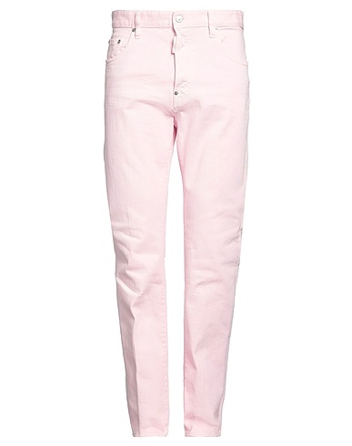 DSQUARED2 Denim trousers Pink 97% Cotton, 3% Elastane, Cow leather