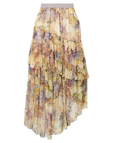 ZIMMERMANN Midi skirt Cream 100% Silk