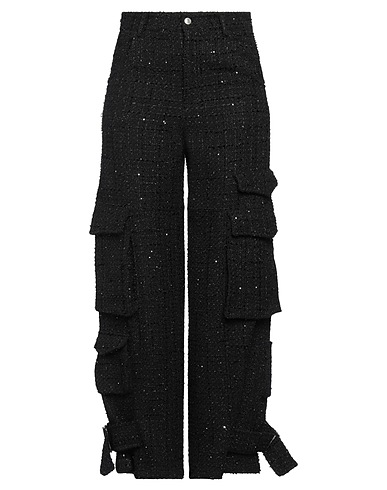 GCDS Casual trouser Black 44% Cotton, 30% Polyester, 16% Acrylic, 10% Polyamide