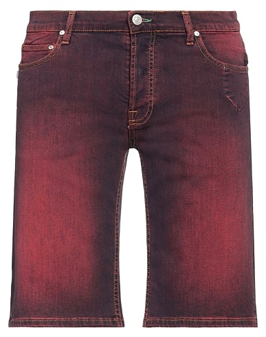 GREY DANIELE ALESSANDRINI Denim shorts Blue 97% Cotton, 3% Elastane