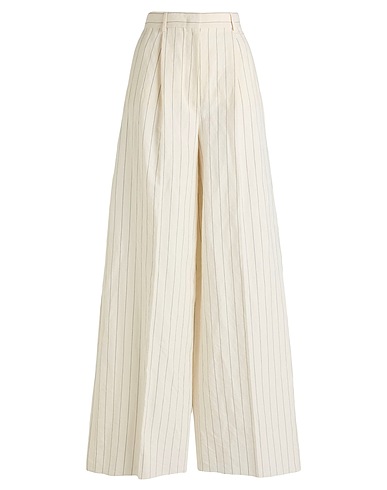 MAX MARA Casual trouser Ivory 58% Linen, 42% Cotton