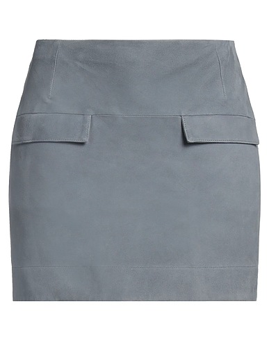 LOULOU STUDIO Mini skirt Grey 100% Goat skin