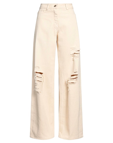 ISABEL BENENATO Pantalon en jean Beige 100% Coton