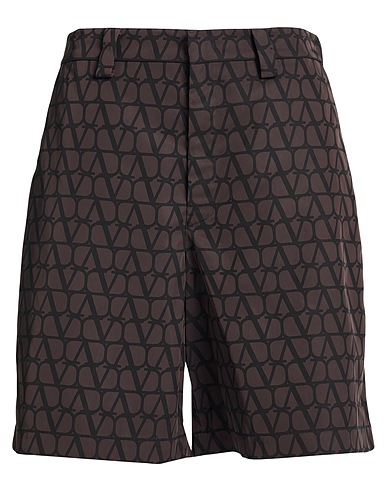 VALENTINO GARAVANI Shorts & Bermuda Dark brown 100% Polyester