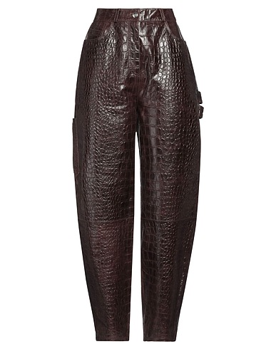 SAKS POTTS Casual trouser Dark brown 100% Lambskin