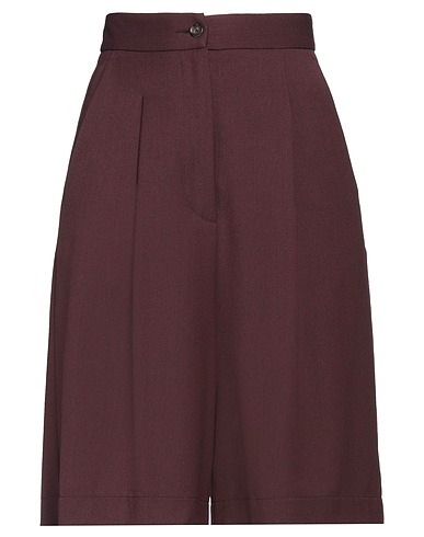 MANUEL RITZ Shorts & Bermuda Plum 53% Polyester, 43% Wool, 4% Elastane
