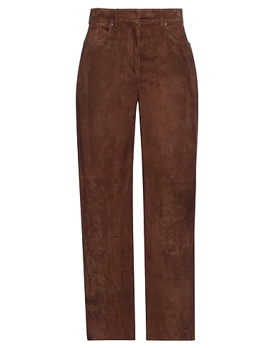 'S MAX MARA Casual trouser Brown 100% Lambskin