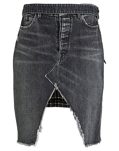 BEN TAVERNITI™ UNRAVEL PROJECT Denim skirt Black 100% Cotton, Virgin Wool, Polyamide