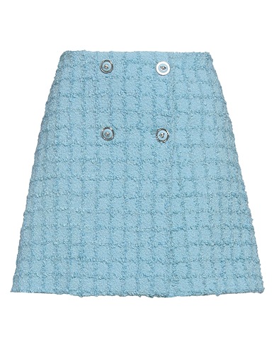 VERSACE Mini skirt Sky blue 77% Virgin Wool, 14% Mohair wool, 9% Polyamide