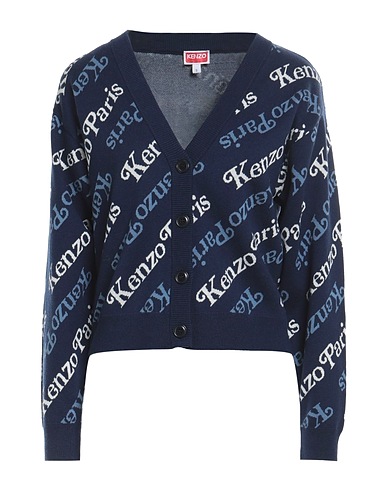 KENZO Cardigan Navy blue 64% Cotton, 36% Wool