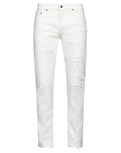 DONDUP Denim trousers White 98% Cotton, 2% Elastane