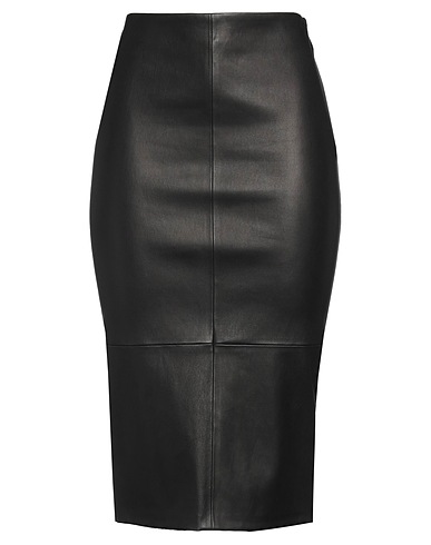 FABIANA FILIPPI Midi skirt Black 100% Leather