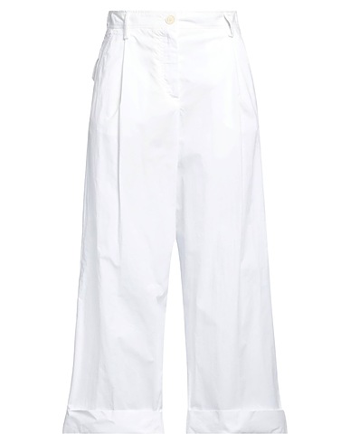 MOMONÍ Casual trouser White 100% Cotton, Buffalo Horn