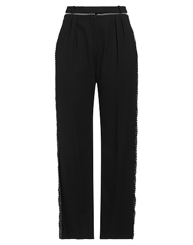 MCQUEEN Casual pants Black 95% Virgin Wool, 5% Leather