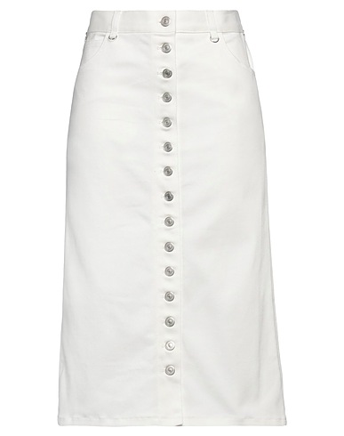 COURRÈGES Midi skirt White 99% Cotton, 1% Elastane