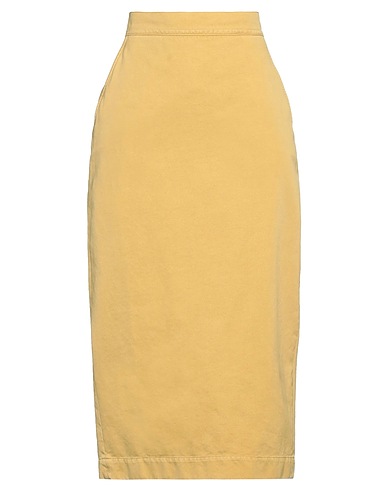 MAX MARA Midi skirt SFILATA Mustard 100% Cotton