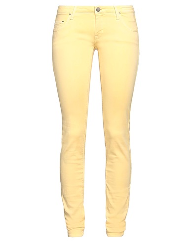 JACOB COHЁN Denim pants Yellow 56% Cotton, 25% Viscose, 17% Lyocell, 2% Elastane