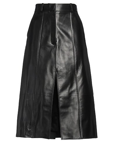 MCQUEEN Midi skirt Black 100% Lambskin