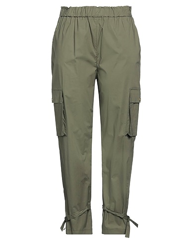TWINSET Casual trouser Military green 95% Cotton, 5% Elastane