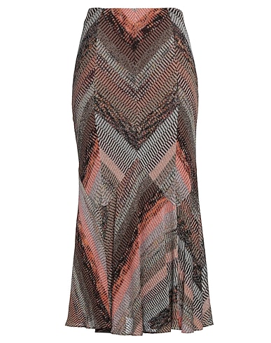 MISSONI Midi skirt Khaki 80% Viscose, 20% Metallic fiber
