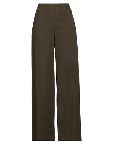 FEDERICA TOSI Casual trouser Dark green 98% Cotton, 2% Elastane