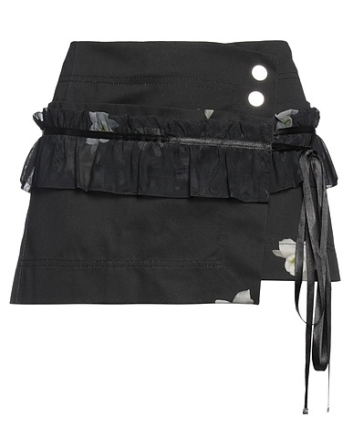 PINKO Mini skirt Black 100% Cotton, Polyester, Elastane