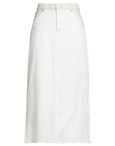 AG JEANS Maxi Skirts White 99% Cotton, 1% Elastane