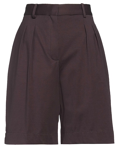CIRCOLO 1901 Shorts & Bermuda Chocolate brown 94% Cotton, 6% Elastane