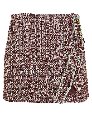 PINKO Mini skirt Plum 42% Cotton, 22% Acrylic, 21% Polyester, 8% Wool, 7% Synthetic fibers
