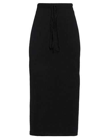 GESTUZ Midi skirt Black 72% Viscose, 28% Polyester