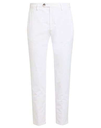 MICHAEL COAL Casual trouser White 97% Cotton, 3% Elastane