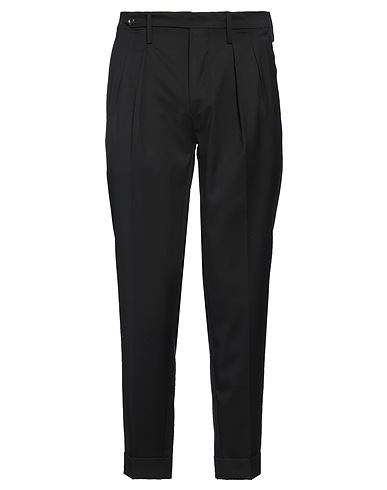 MICHAEL COAL Pantalone Nero 100% Super 110s Lana
