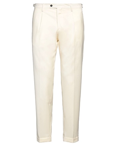 MICHAEL COAL Casual trouser Ivory 100% Virgin Wool