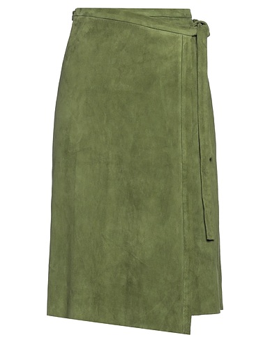 STOULS Midi skirt Military green 100% Lambskin