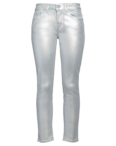 DONDUP Denim pants Silver 98% Cotton, 2% Elastane