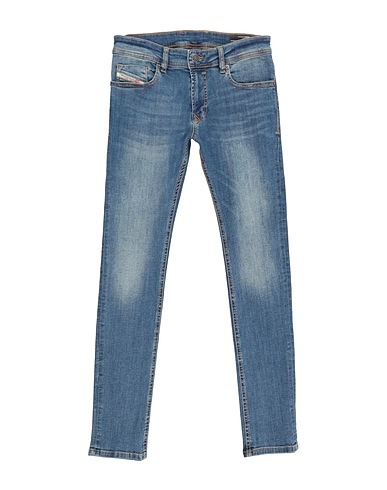 DIESEL Denim pants Blue 98% Cotton, 2% Elastane, Cow leather