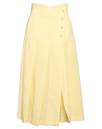 DAWEI Midi skirt Yellow 75% Polyester, 25% Rayon
