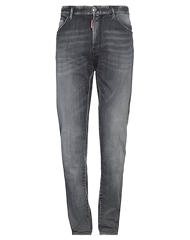 DSQUARED2 Denim pants Grey 92% Cotton, 6% Elastomultiester, 2% Elastane, Cow leather