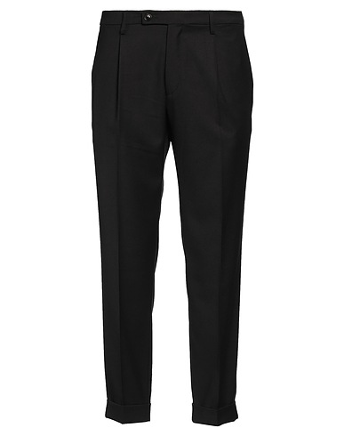 MICHELE CARBONE Casual παντελόνι Μαύρο 70% Πολυεστέρας, 28% Βισκόζη, 2% Ελαστάνη