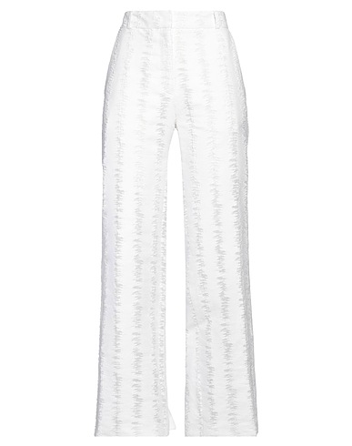 CECILIE BAHNSEN Casual trouser White 89% Cotton, 11% Polyamide