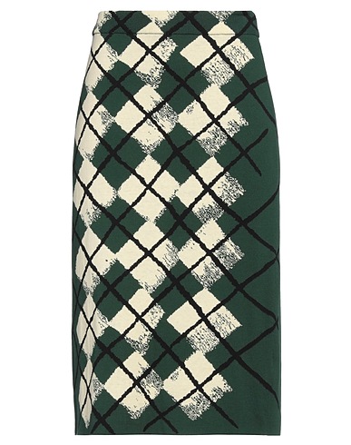 BURBERRY Midi skirt Green 100% Cotton