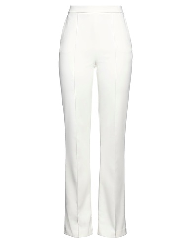 ELISABETTA FRANCHI Casual trouser Ivory 95% Polyester, 5% Elastane