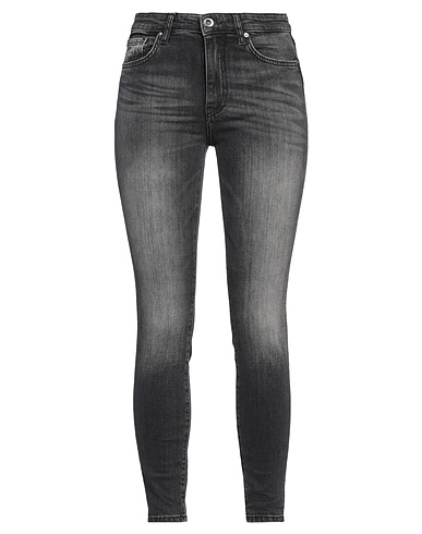 ARMANI EXCHANGE Denim trousers Black 99% Cotton, 1% Elastane, Cow leather